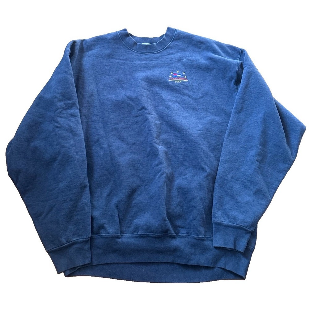 Vintage Lake Geneva Wisconsin Crewneck Sweatshirt Blue Mens XL